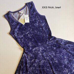 XXS Lularoe Nicki dress, purple tie-dye